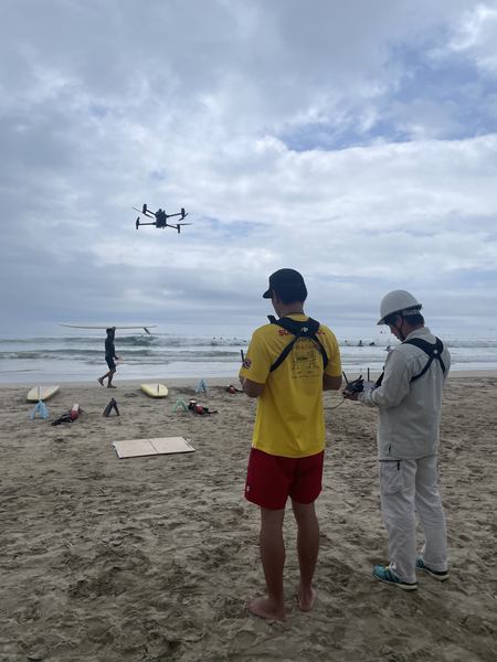 下田ライフセービングクラブ、ドローンによる海水浴場パトロール開始