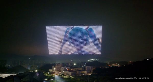 写真：初音ミクのミュージックビデオをドローンによるアニメーションで表現する様子