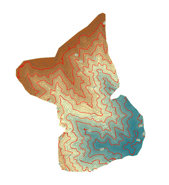 等高線の入った地図