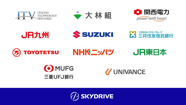 引受先11社とSkyDriveのロゴ