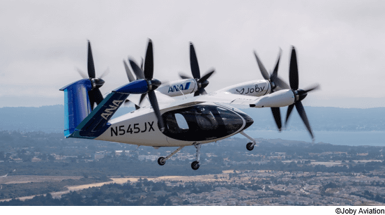 写真：飛行する空飛ぶクルマ「Joby S4」