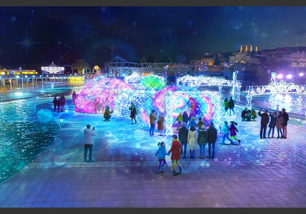 ラグナシア、冬季イベントで水上ドローン＆イルミネーションショー「光