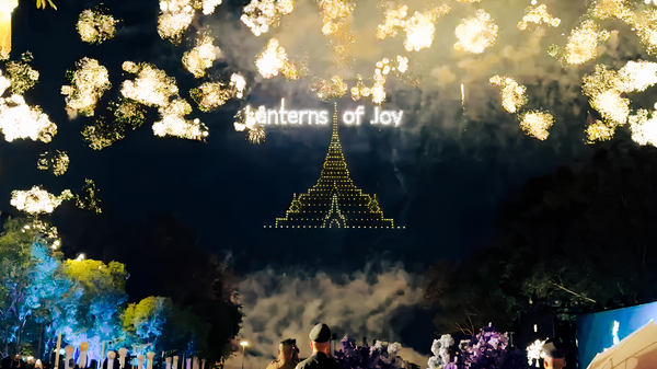 写真：ドローンショーの様子