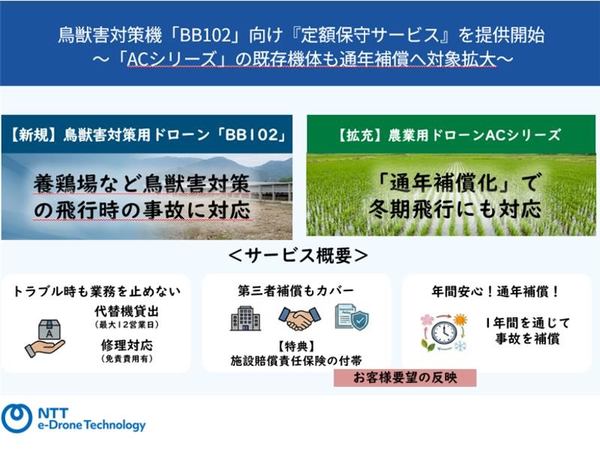 新型鳥獣害対策機「BB102」向け『定額保守サービス』を提供開始、サービス概要