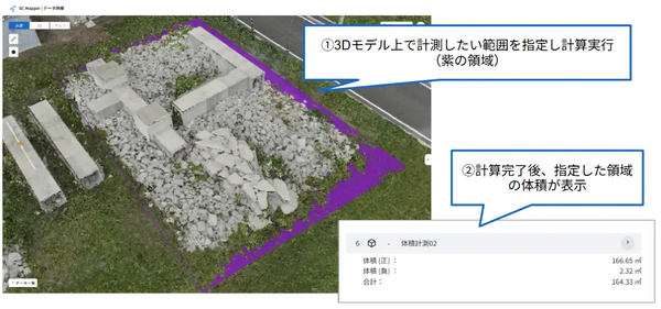 センシンロボティクス、3D点群・3Dモデル生成ツールに体積測量機能を