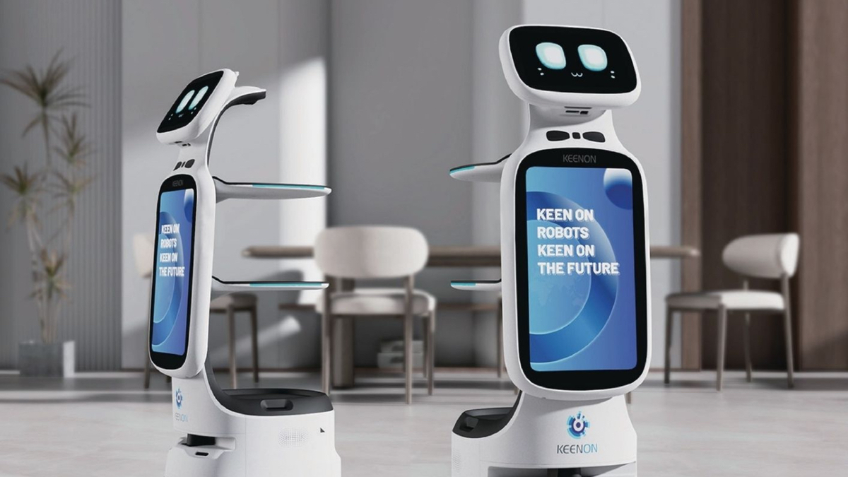 DFA Robotics、大型サイネージ搭載の小型配膳ロボット「KEENON T11